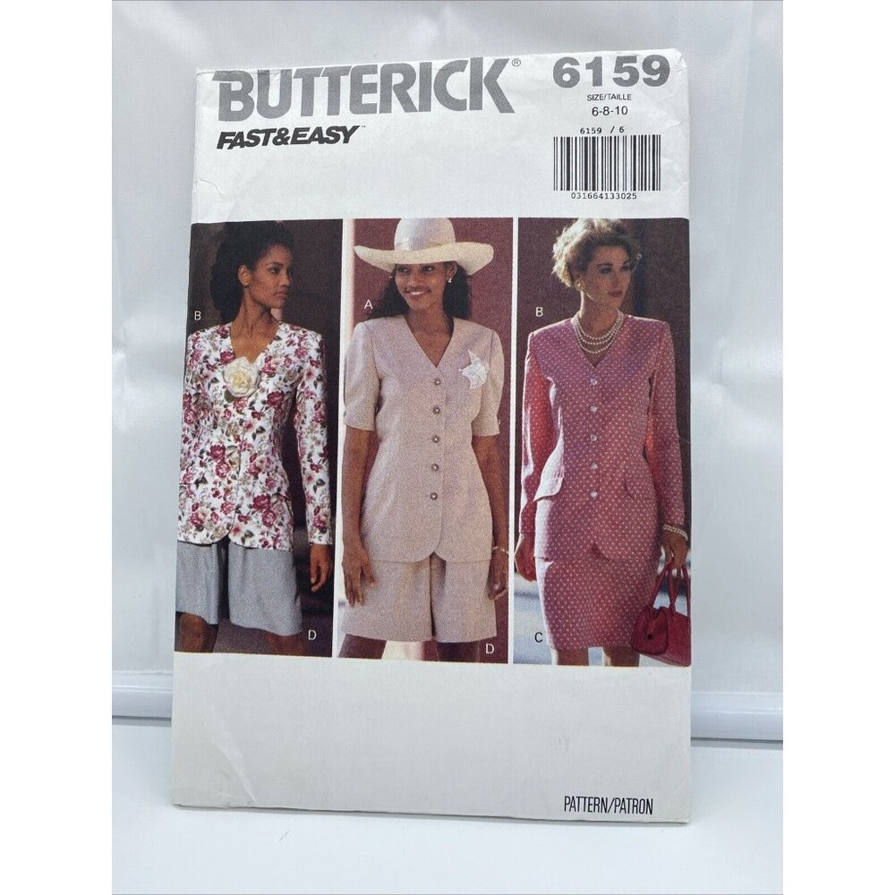 Butterick Sewing Pattern 6159 Top Skirt Shorts Career Outfit Work Easy 6 8 10